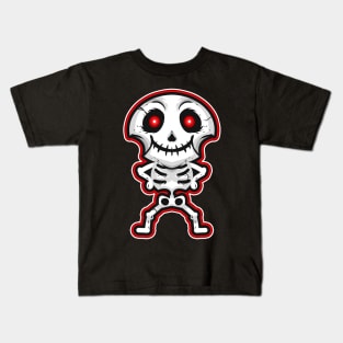 Cute Kawaii Chibi Skeleton Halloween Kids T-Shirt